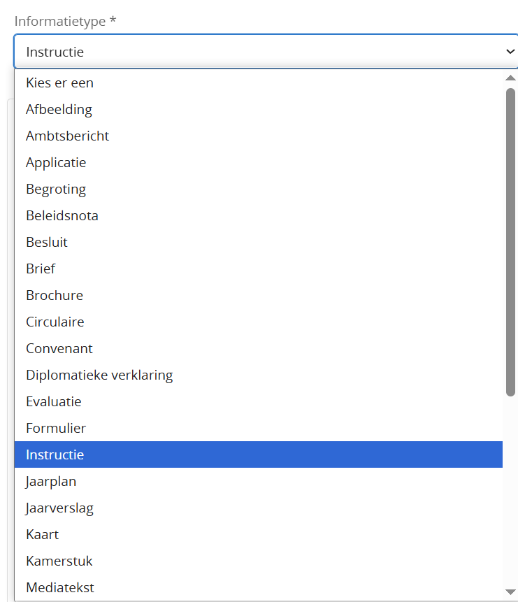 Screenshot van informatiefilters in PRO2
